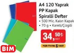 STUDİ A4 120 YAPRAK PP KAPAK SPİRALLİ DEFTER STUDİ A4 120 YAPRAK PP KAPAK SPİRALLİ DEFTER